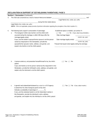 Form CSF11 0112 Declaration in Support of Establishing Parentage - Oregon, Page 2
