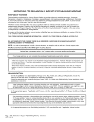 Form CSF11 0112 Declaration in Support of Establishing Parentage - Oregon, Page 7
