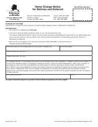 Document preview: Form GEN047 Name Change Notice for Retirees and Deferred - Alaska