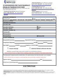 Standardized One Page Pharmacy Prior Authorization Form - Rsv-Synagis - Mississippi