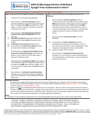 Standardized One Page Pharmacy Prior Authorization Form - Rsv-Synagis - Mississippi, Page 2