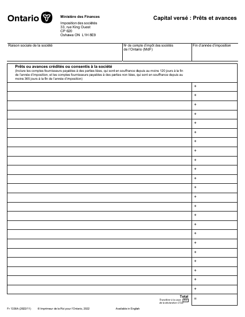 Forme 1336A  Printable Pdf