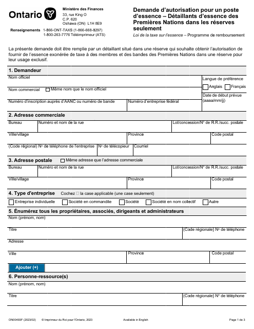 Forme ON00493F  Printable Pdf