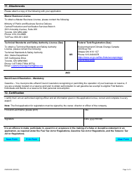 Form ON00493E Application for Gas Bar Authorization - First Nations on-Reserve Gasoline Retailers Only - Ontario, Canada, Page 3