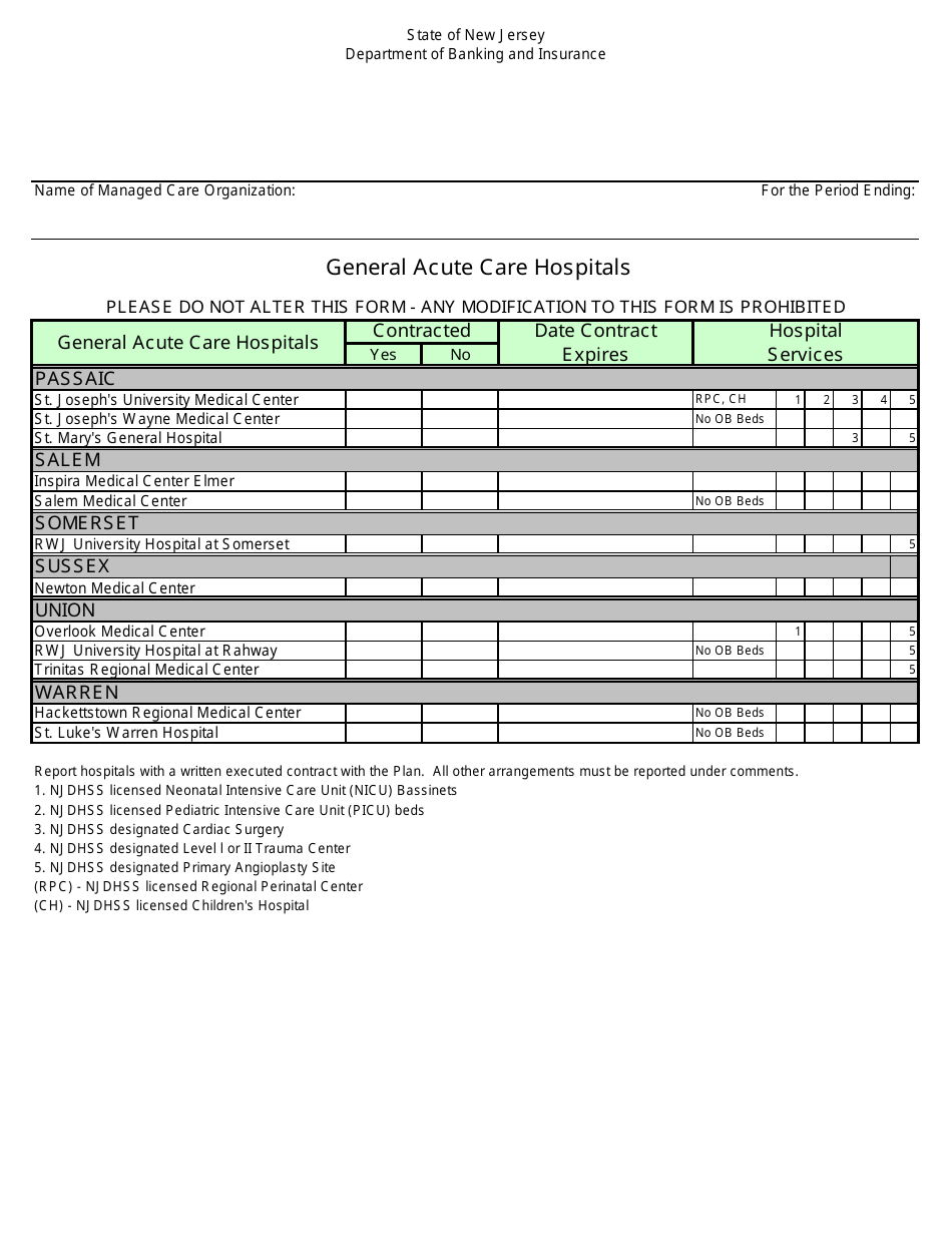 General Acute Care Hospitals - New Jersey, Page 3