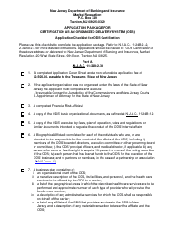 Form MC-7 Application Package for Certification as an Organized Delivery System (Ods) - New Jersey