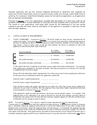 General Eligibility Worksheet - Life and Health - New Jersey