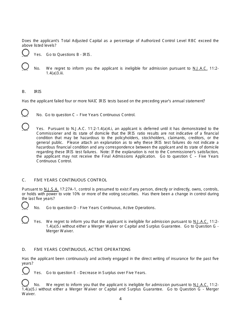 General Eligibility Worksheet - Life and Health - New Jersey, Page 4