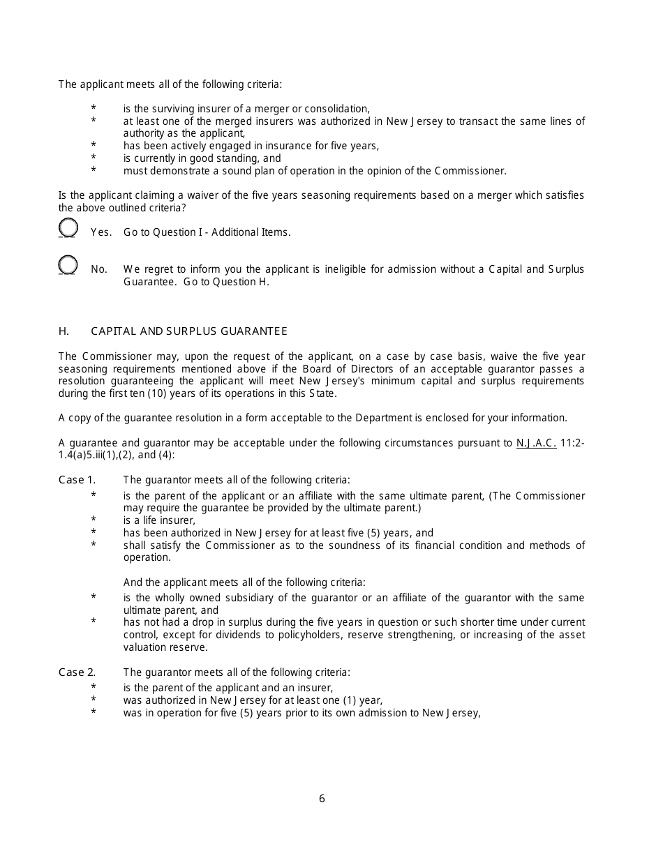 General Eligibility Worksheet - Life and Health - New Jersey, Page 6