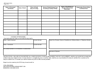 Form SFN8148 Funeral Practitioner&#039;s Monthly Report of Deaths - North Dakota, Page 2