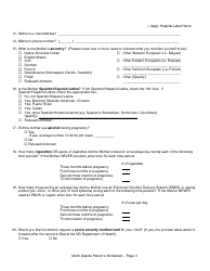 Parent&#039;s Worksheet for Completing the North Dakota Birth Certificate - North Dakota, Page 3