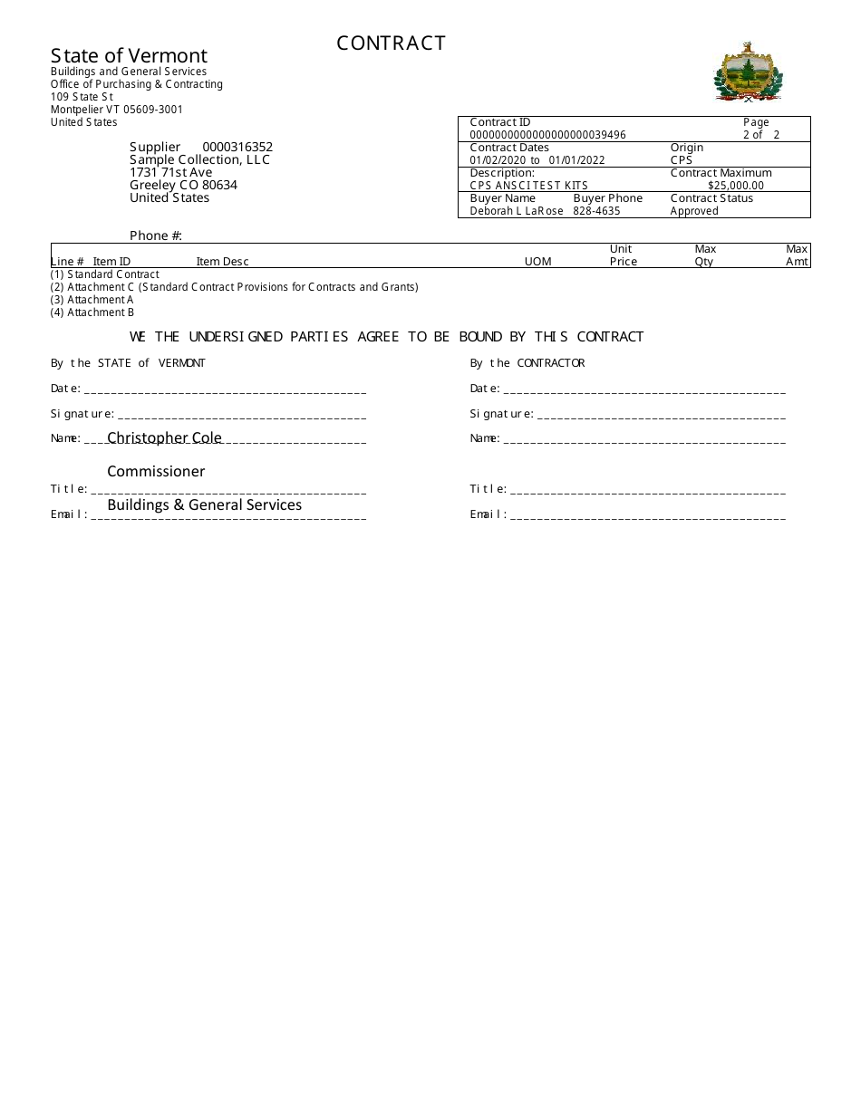 Contract #39496 - Ansci Test Kits - Vermont, Page 4