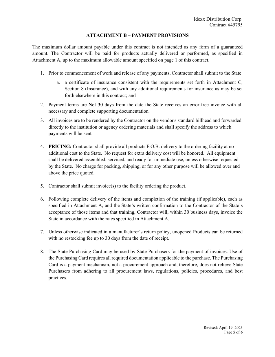 Contract #45795 - Laboratory Equipment  Supplies - Vermont, Page 5