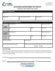 Document preview: Contact Information Form - Louisiana