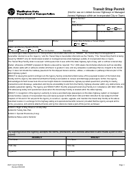 Document preview: DOT Form 510-006 Transit Stop Permit - Washington
