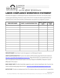 Document preview: Labor Compliance Workforce Statement - City of San Jose, California