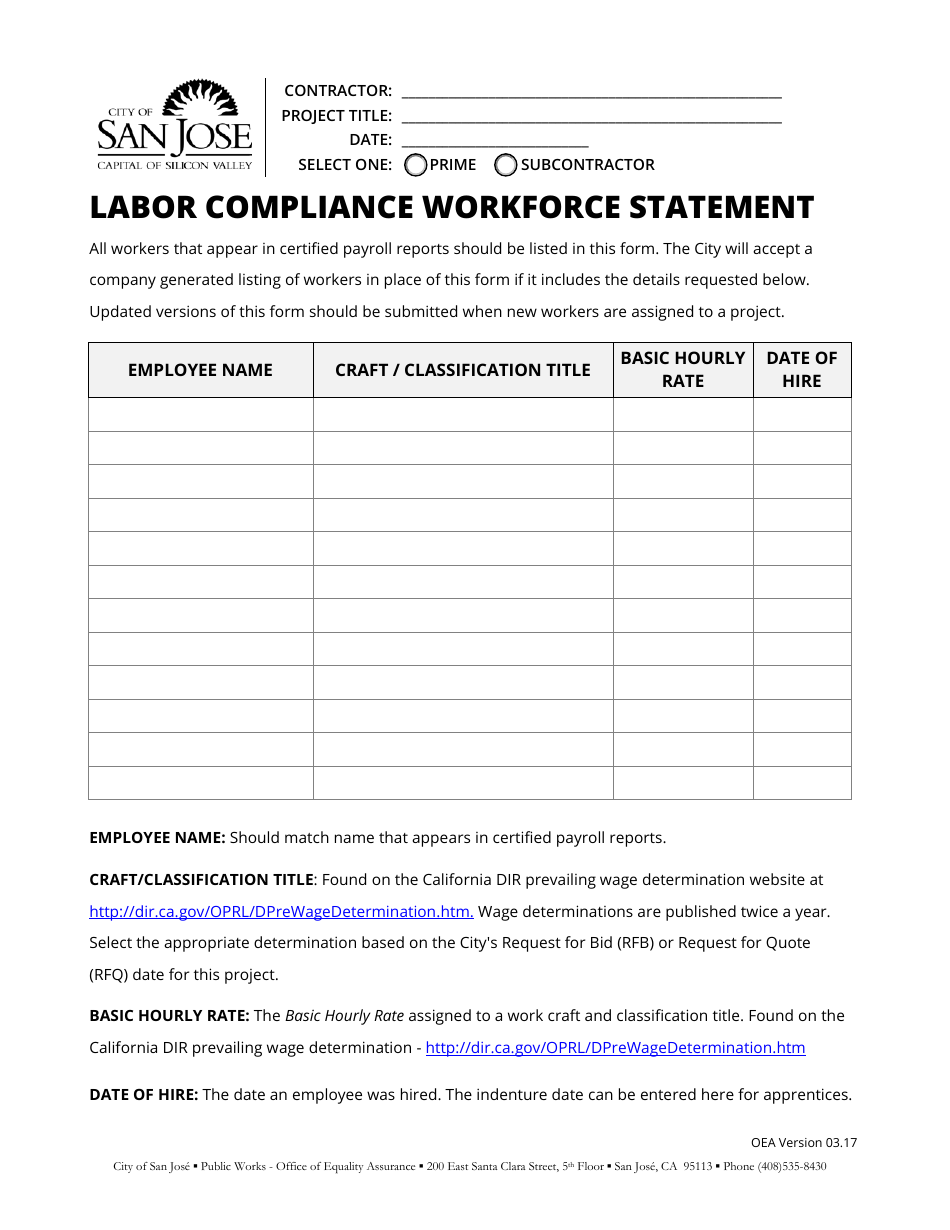 city-of-san-jose-california-labor-compliance-workforce-statement