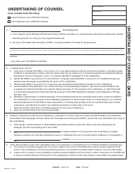 Document preview: Form ADM859 Undertaking of Counsel - Dars - British Columbia, Canada