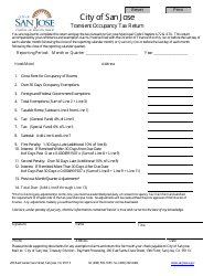 Document preview: Transient Occupancy Tax Return - City of San Jose, California
