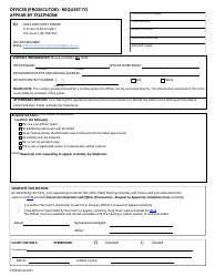 Document preview: Form PTR824B Officer (Prosecutor) - Request to Appear by Telephone - British Columbia, Canada