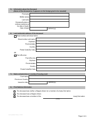 Form P21 Submission for Resealing - British Columbia, Canada, Page 2