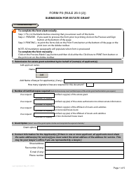 Form P2 Submission for Estate Grant - British Columbia, Canada