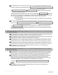 Form P2 Submission for Estate Grant - British Columbia, Canada, Page 4