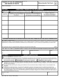 Document preview: Form TC0031 Tender of Plea or Admission and Waiver of Rights - Massachusetts