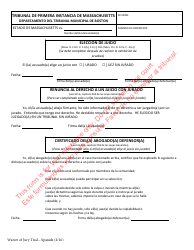 Document preview: Formulario JV-120 Eleccion De Juicio - Consulta - Massachusetts (Spanish)