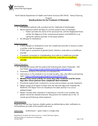 Document preview: Standing Order for Treatment of Chlamydia - North Dakota