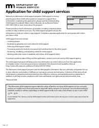 Document preview: Form DHS-1958-ENG Application for Child Support Services - Minnesota