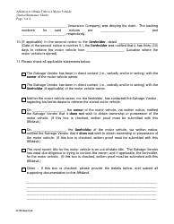 Form H-135 Affidavit to Obtain Title to a Motor Vehicle for a Denied Insurance Claim - Connecticut, Page 3