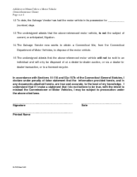 Form H-135 Affidavit to Obtain Title to a Motor Vehicle for a Denied Insurance Claim - Connecticut, Page 4