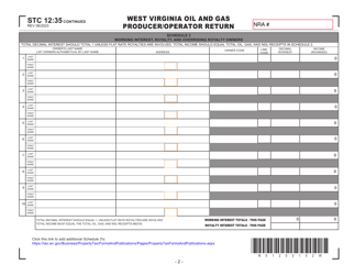 Document preview: Form STC12:35 Schedule 3 West Virginia Oil and Gas Producer/Operator Return - West Virginia