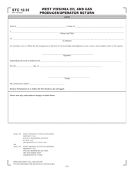 Form STC12:35 West Virginia Oil and Gas Producer/Operator Return - West Virginia, Page 3