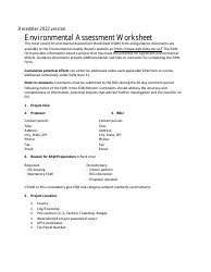 Environmental Assessment Worksheet - Minnesota