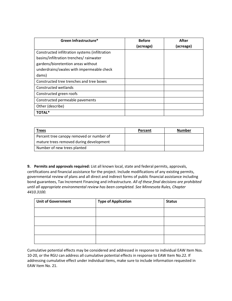 Environmental Assessment Worksheet - Minnesota, Page 5