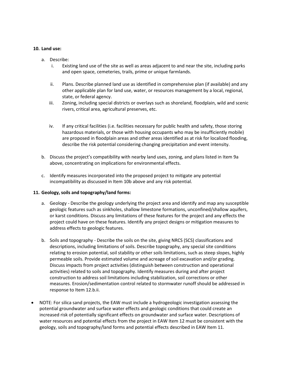 Environmental Assessment Worksheet - Minnesota, Page 6