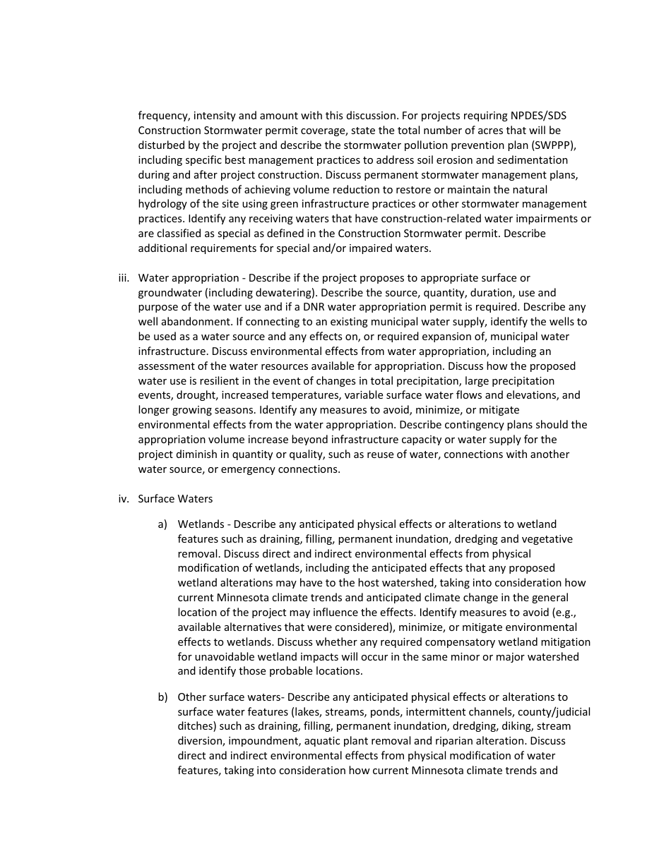 Environmental Assessment Worksheet - Minnesota, Page 8
