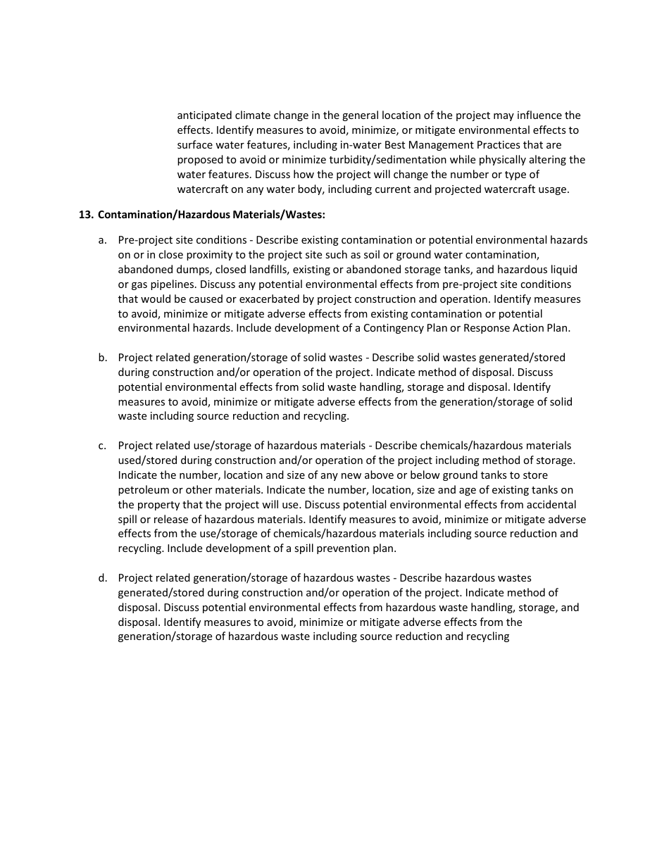 Environmental Assessment Worksheet - Minnesota, Page 9