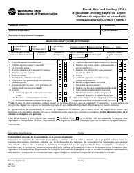 Document preview: Formulario RES-525 Informe De Inspeccion De Vivienda De Reemplazo Adecuada, Segura Y Limpia - Washington (Spanish)