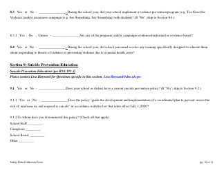 School Safety Data Collection Form - New Hampshire, Page 10