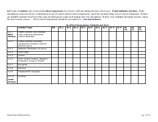 School Safety Data Collection Form - New Hampshire, Page 4