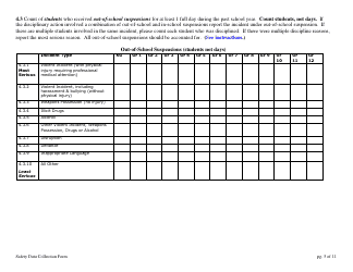 School Safety Data Collection Form - New Hampshire, Page 5