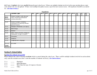 School Safety Data Collection Form - New Hampshire, Page 6