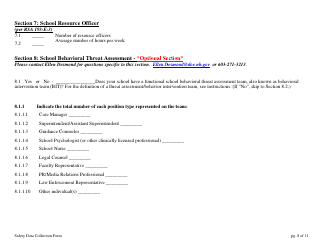 School Safety Data Collection Form - New Hampshire, Page 8