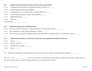School Safety Data Collection Form - New Hampshire, Page 9