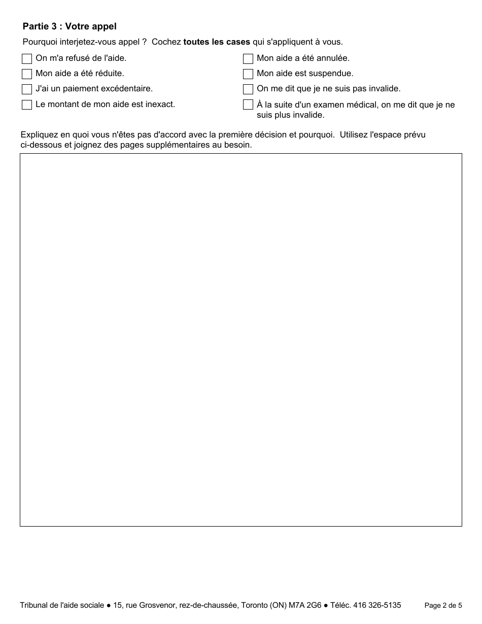 Forme 1 Appel - Ontario, Canada (French), Page 3