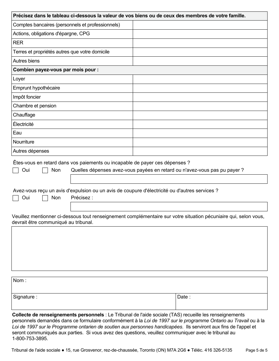 Forme 1 Appel - Ontario, Canada (French), Page 6