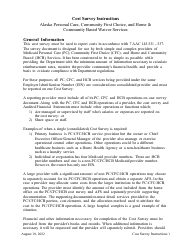 Instructions for Cost Survey - Alaska